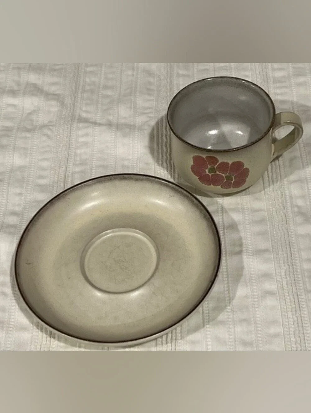 Denby England Gypsey Stoneware 2 Cup & Saucer Sets Vintage 1960s - 1970 EUC
